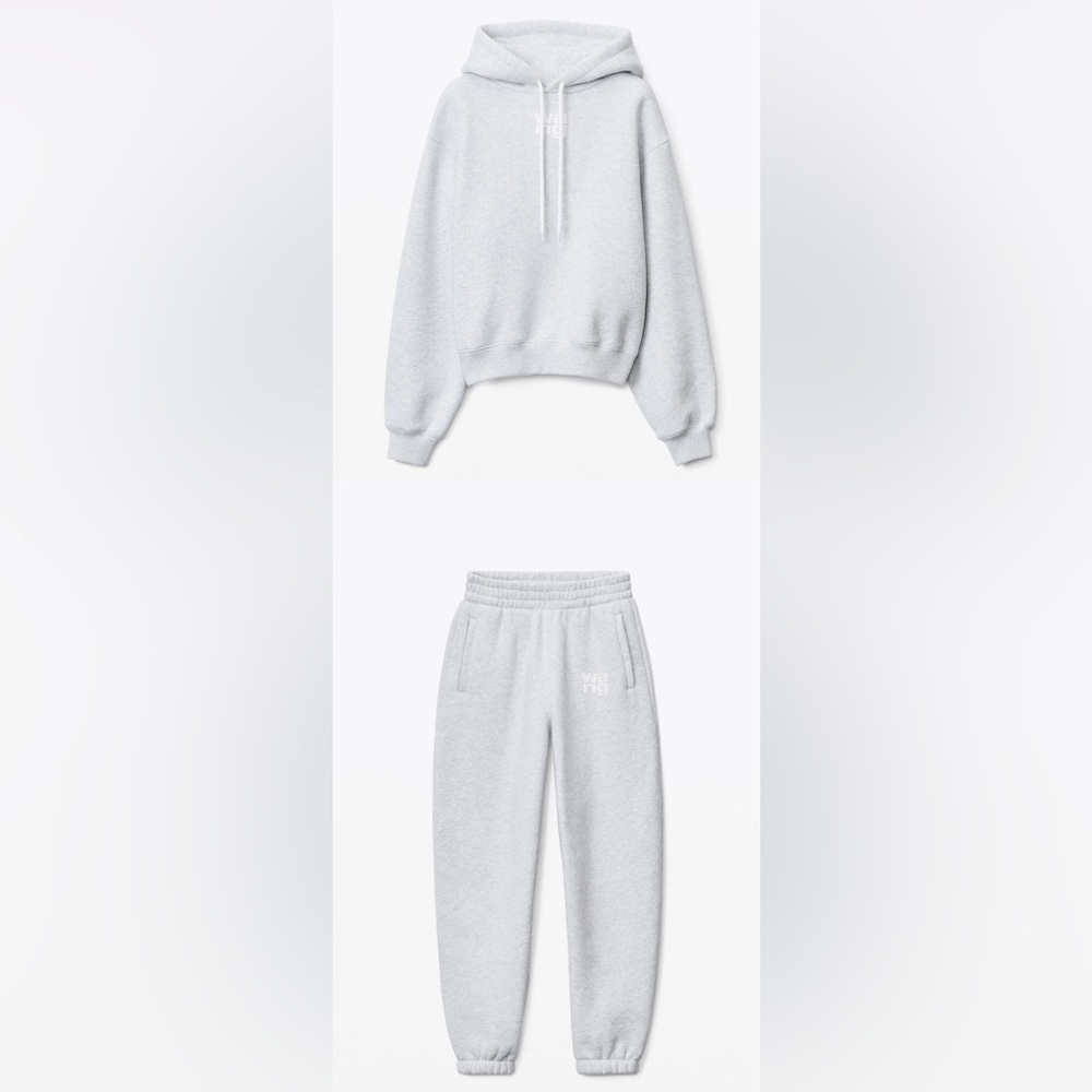 Alexander Wang Puff Logo Hoodie & Sweatpant in Structured Terry